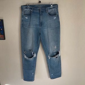 American Eagle distressed mom jeans